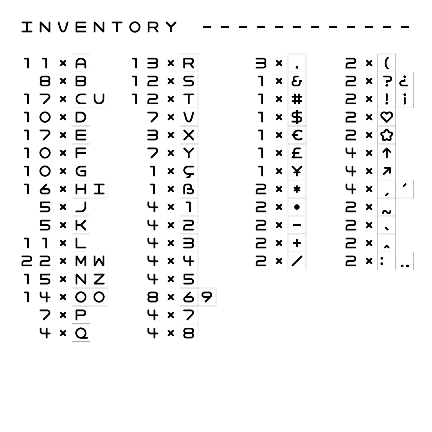 PRIXEL Mono Type Set
